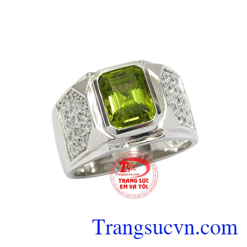 Nhẫn nam peridot hưng thịnh, Nhẫn nam đá quý, Nhẫn nam sang trọng