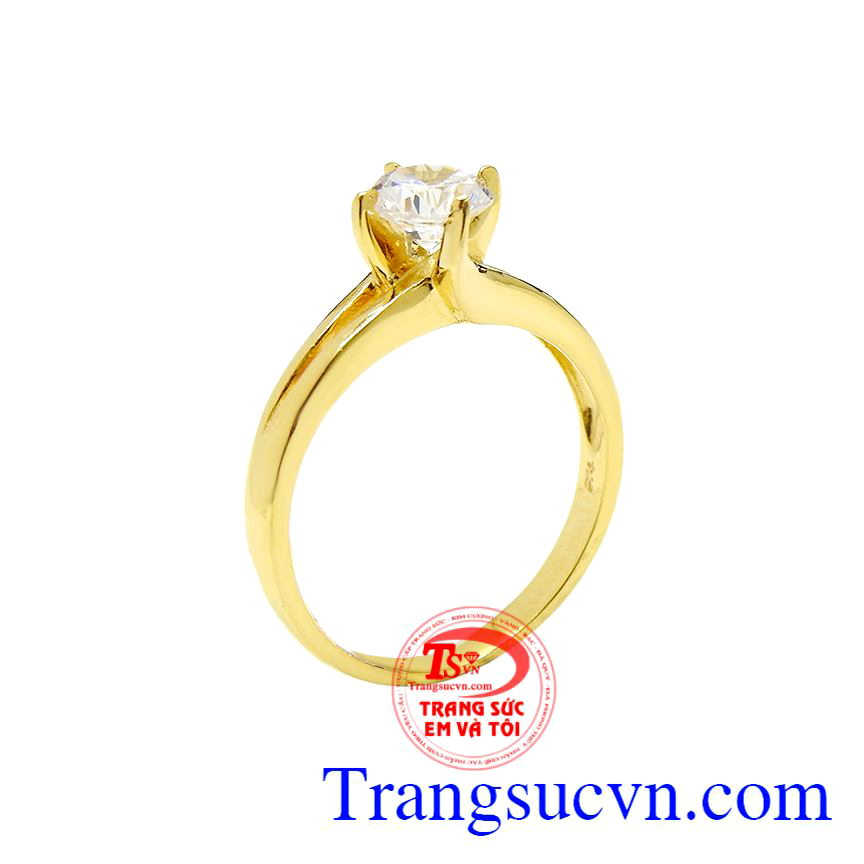 Nhẫn nữ dịu dàng vàng tây, Nhẫn nữ vàng ấn tượng, Nhẫn nữ vàng xinh xắn