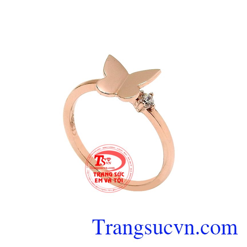 Nhẫn nữ hồ điệp vàng hồng, Nhẫn nữ vàng hồng hồ điệp, Nhẫn nữ vàng tây đẹp