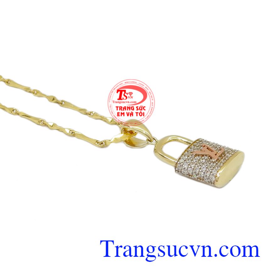 Bộ dây chuyền ổ khóa vàng 10k, Trang sức bộ nữ