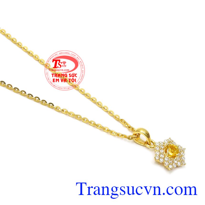 Bộ mặt dây Sapphire hoa vàng, Trang sức bộ Bộ mặt dây Sapphire hoa vàng, Trang sức bộ
