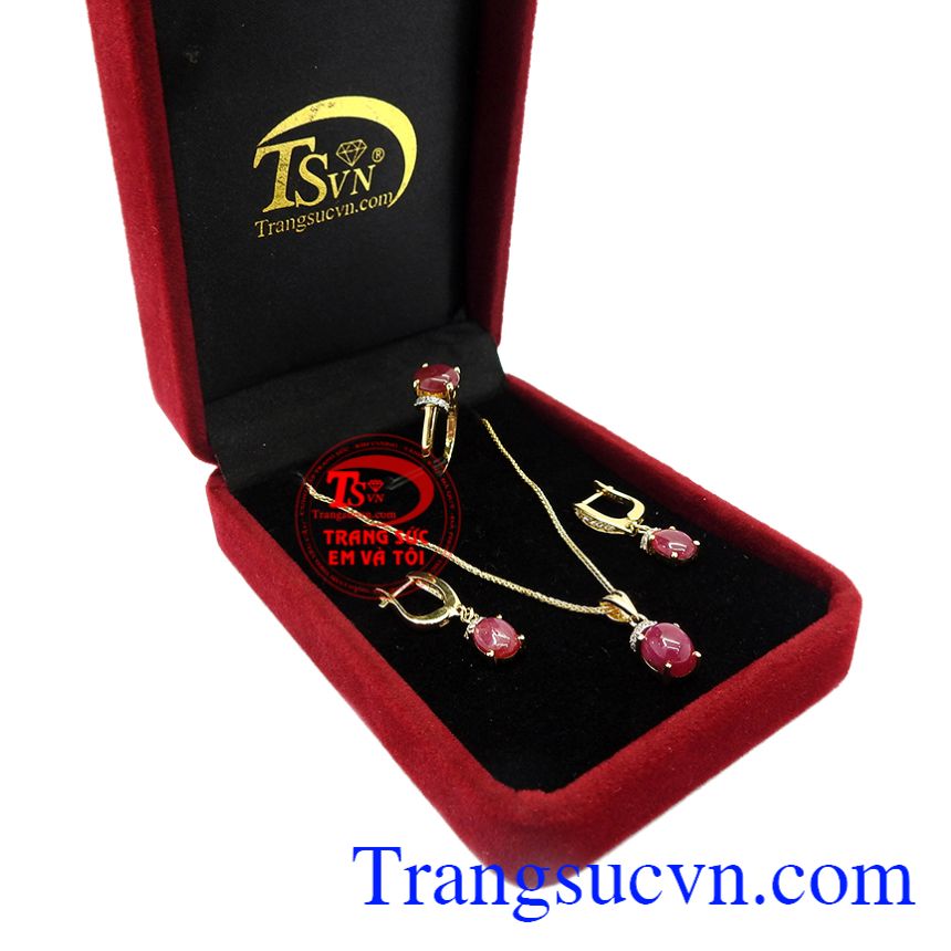 Bộ trang sức Ruby dịu dàng, Trang sức bộ Bộ trang sức Ruby dịu dàng, Trang sức bộ