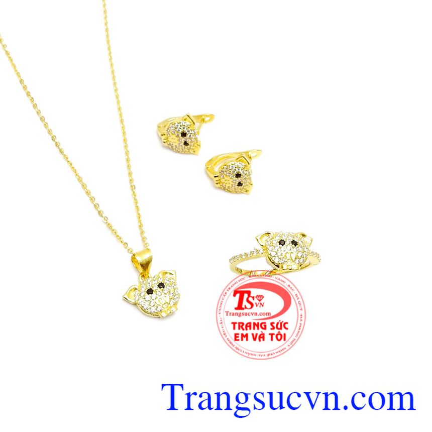 Bộ trang sức tuổi hợi thịnh vượng, Mặt Dây Vàng Đá Quý,  Trang Sức Bộ