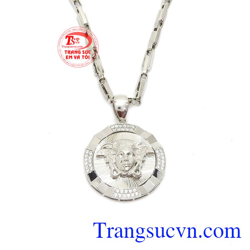 Bộ trang sức v&agrave;ng nam, bộ trang sức versace v&agrave;ng trắng