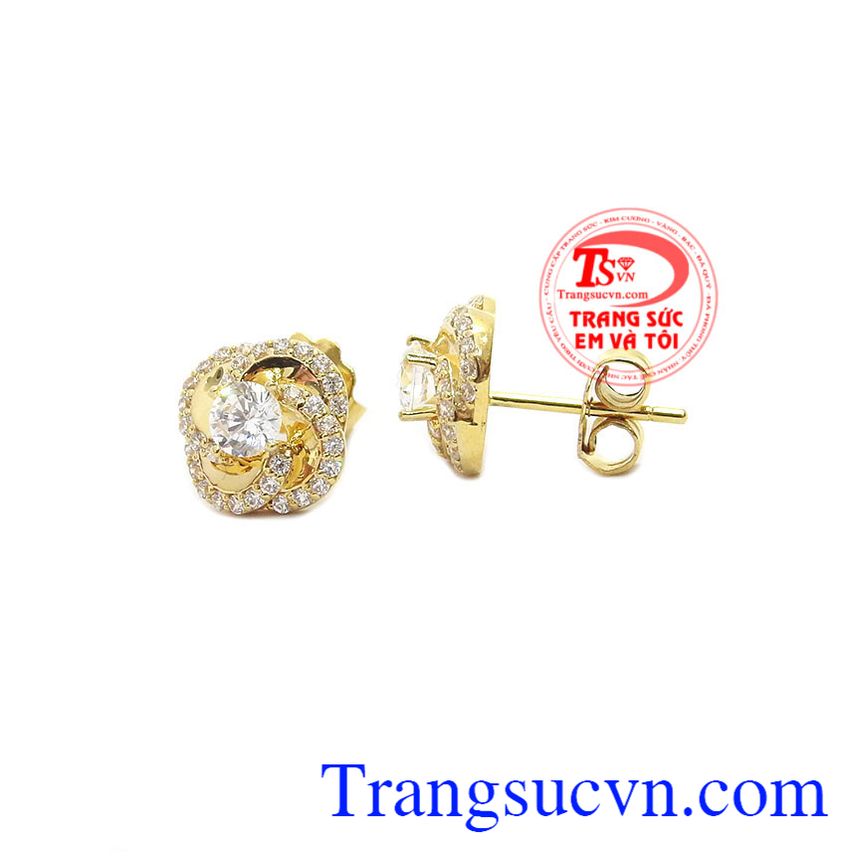 Bông tai hoa bốn cánh, hoa tai vàng tây