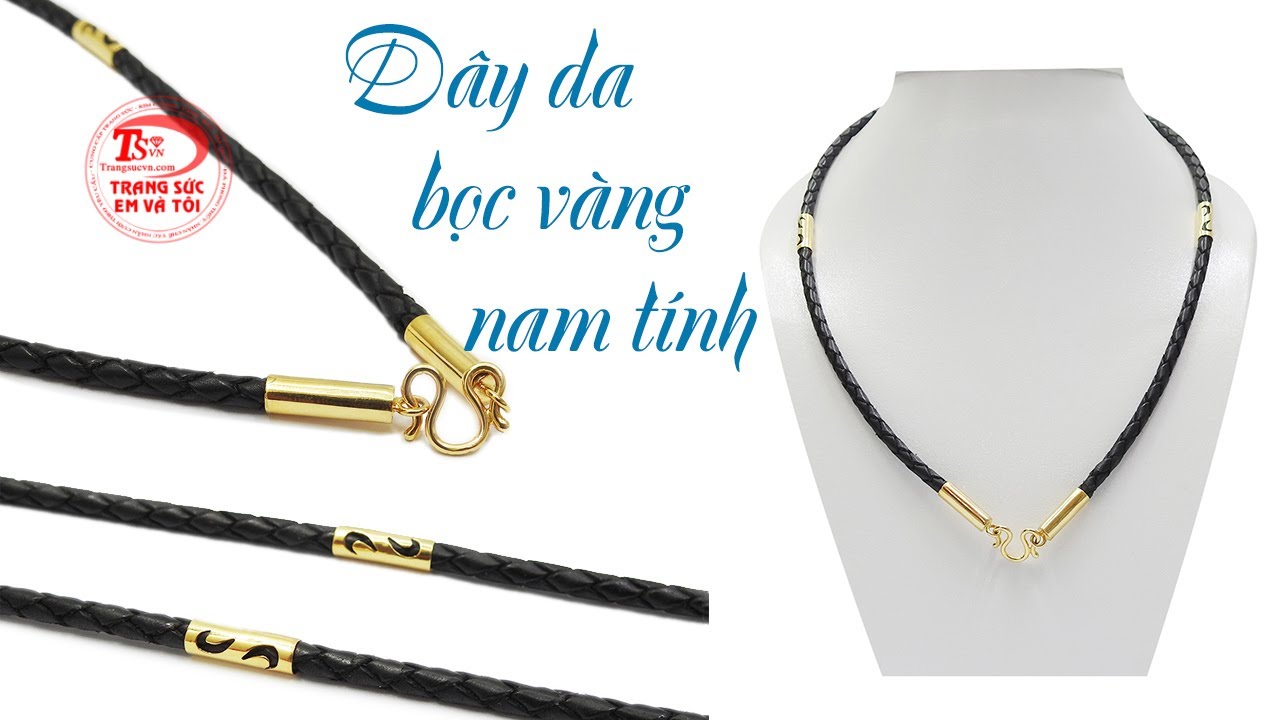 Dây da bọc vàng, Dây chuyền nam Dây da bọc vàng, Dây chuyền nam