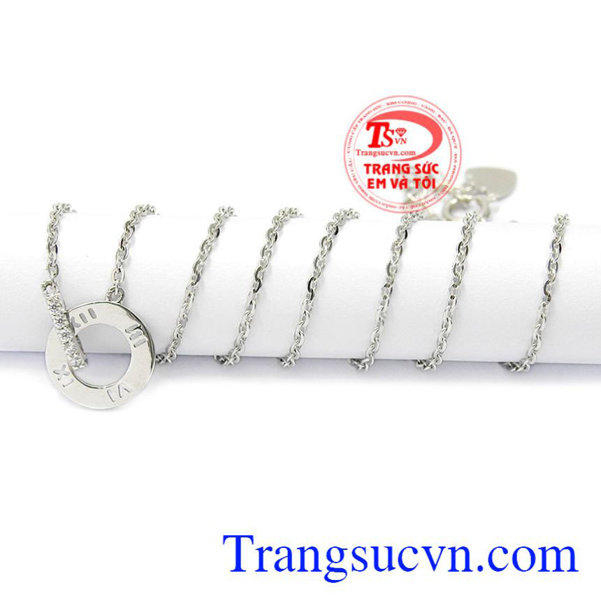 Dây liền mặt vàng trắng xinh xắn, dây chuyền nữ