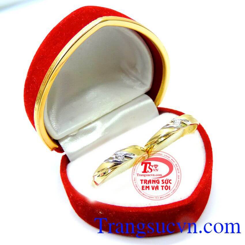 Đôi nhẫn cưới cảm xúc yêu thương,Nhẫn cưới đẹp,Nhẫn cưới vàng tây