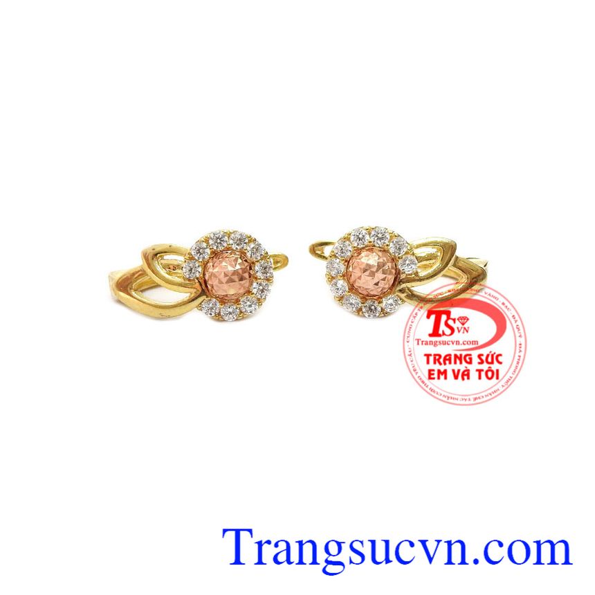 Hoa tai chất lượng vàng 10k, hoa tai vàng tây