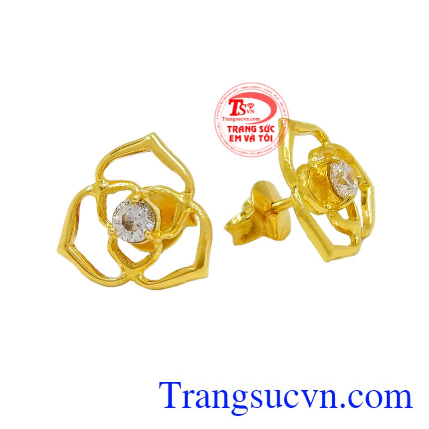 Hoa tai độc đáo vàng 10k, Hoa tai vàng tây
