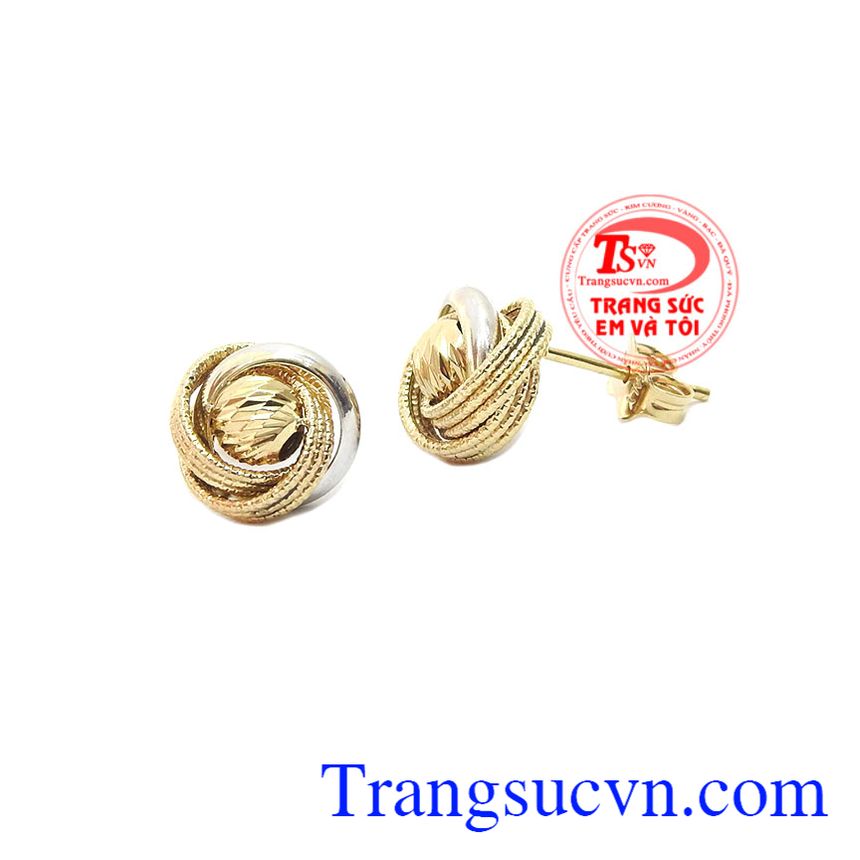 Hoa tai vàng Italy vàng 10k, hoa tai vàng tây