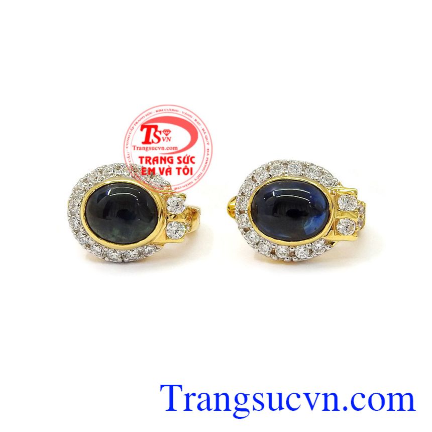 Hoa tai nữ vàng Sapphire 14k, Hoa tai sapphire Hoa tai nữ vàng Sapphire 14k, Hoa tai sapphire
