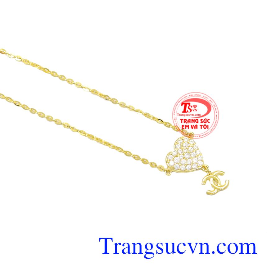 Lắc chân trái tim vàng 10k đẹp, Lắc chân vàng tây