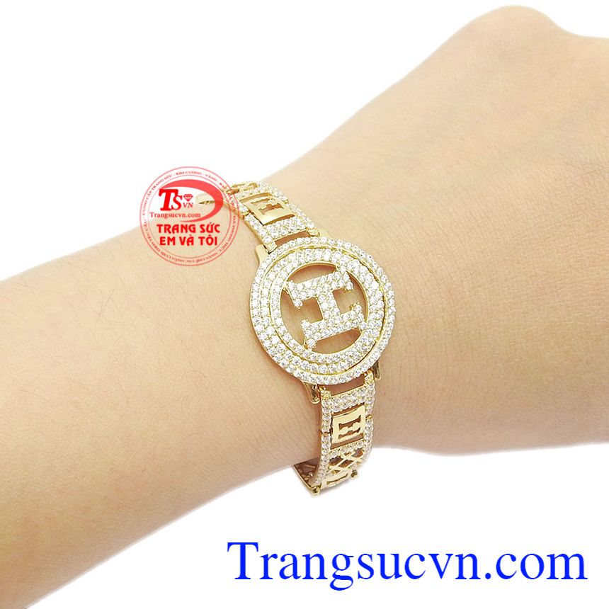 Lắc tay nữ chữ H 10k đẹp,Lắc tay vàng,Lắc tay nữ vàng