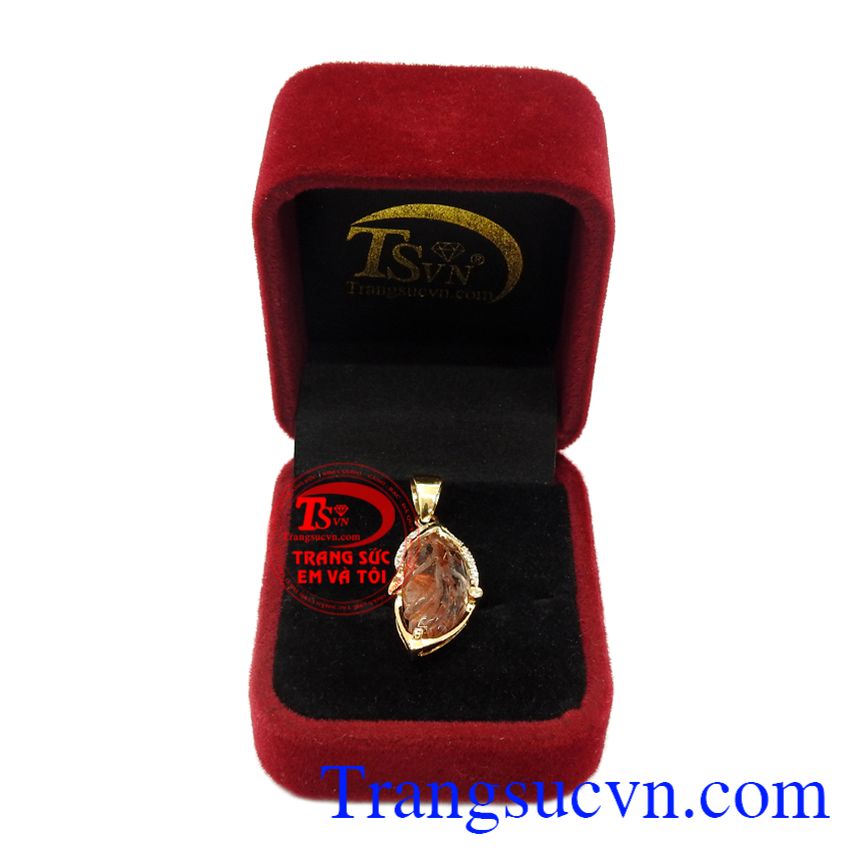 Mặt dây chiếc lá thạch anh tóc,Mặt dây thạch anh,Thạch anh tóc thiên nhiên