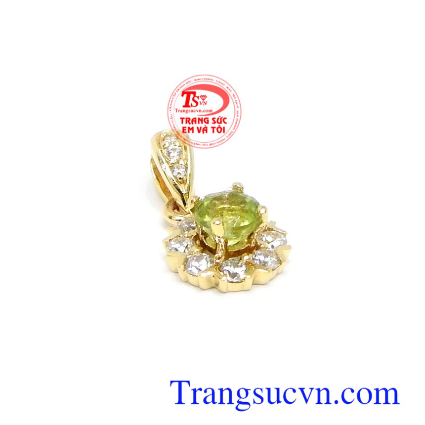 Mặt dây chuyền Peridot tài lộc, Mặt dây vàng tây đá quý Mặt dây chuyền Peridot tài lộc, Mặt dây vàng tây đá quý