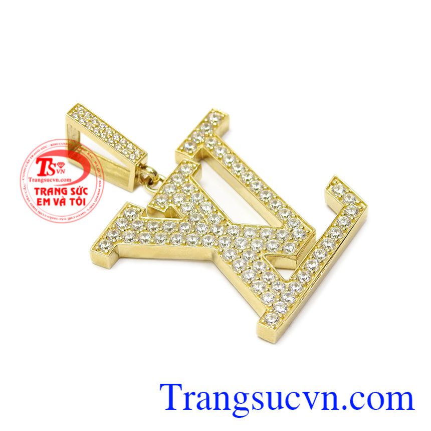 Mặt dây LV thời thượng, Mặt dây vàng tây đá quý Mặt dây vàng tây thời thượng, Mặt dây vàng tây đá quý