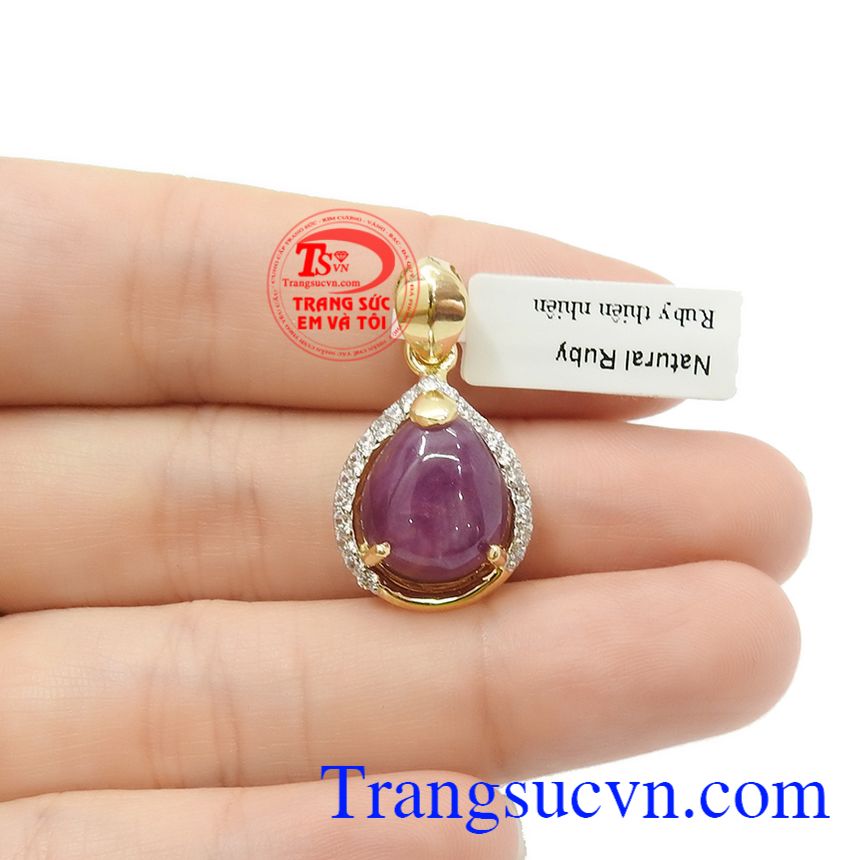 Mặt dây Ruby vàng 10k,Mặt dây chuyền nữ,Mặt dây vàng đá quý