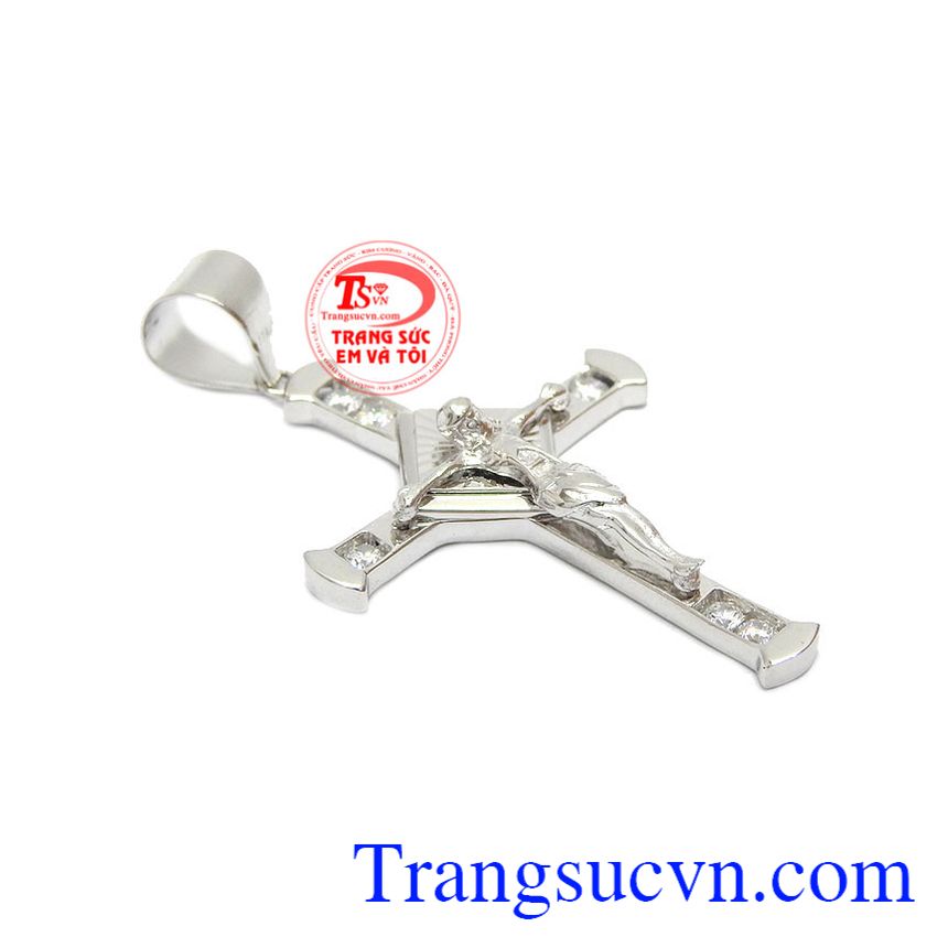 Mặt dây thánh giá vàng trắng đẹp, thánh giá vàng