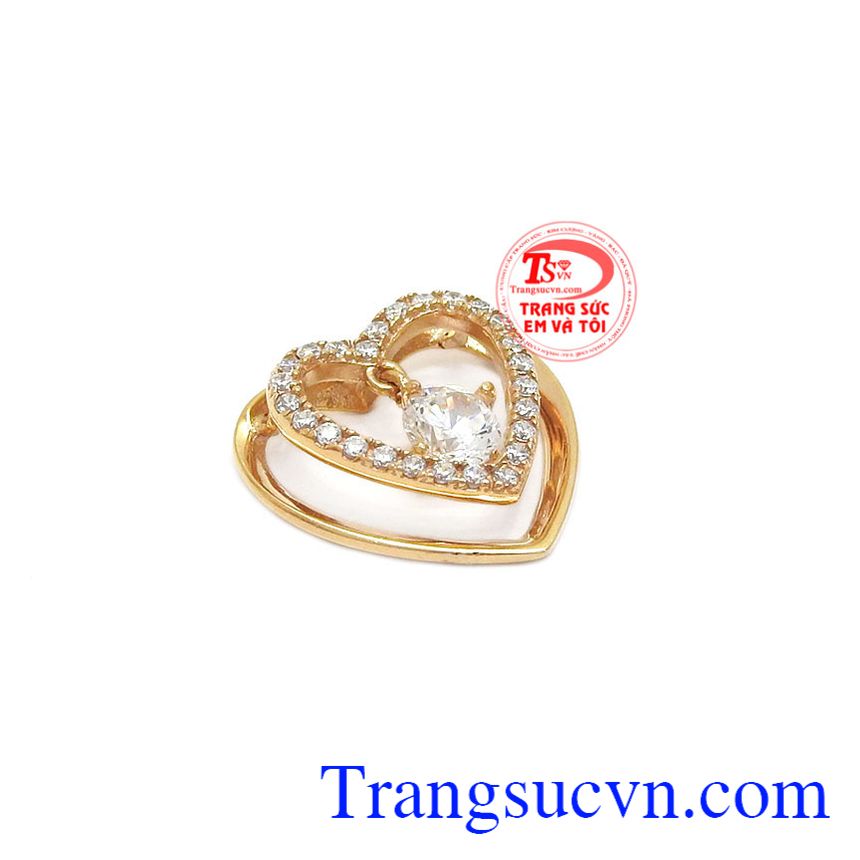 Mặt dây tình yêu màu hồng, mặt dây vàng tây