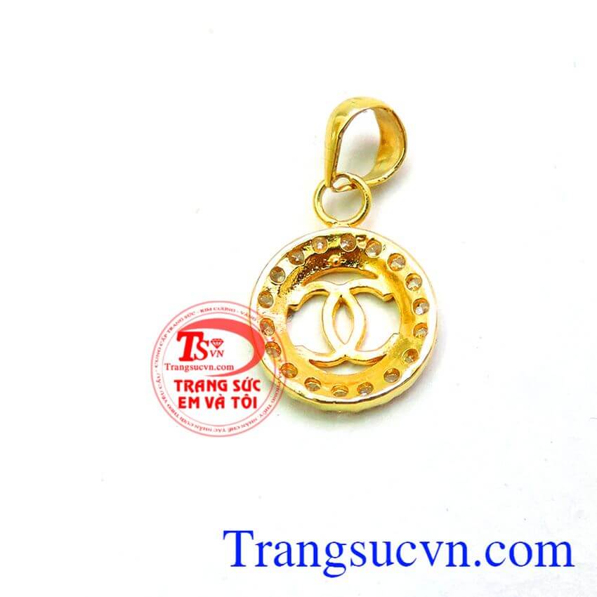 Mặt nữ đá trắng vàng 10k, Mặt dây chuyền vàng Mặt nữ đá trắng vàng 10k, Mặt dây chuyền vàng