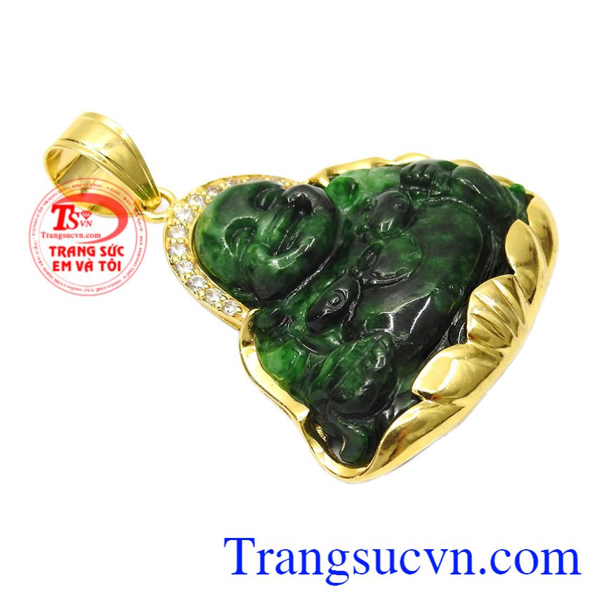 Mặt phật Di Lặc Jadeite bọc vàng đẹp, Mặt phật bọc vàng Mặt phật Di Lặc Jadeite bọc vàng đẹp, Mặt phật bọc vàng