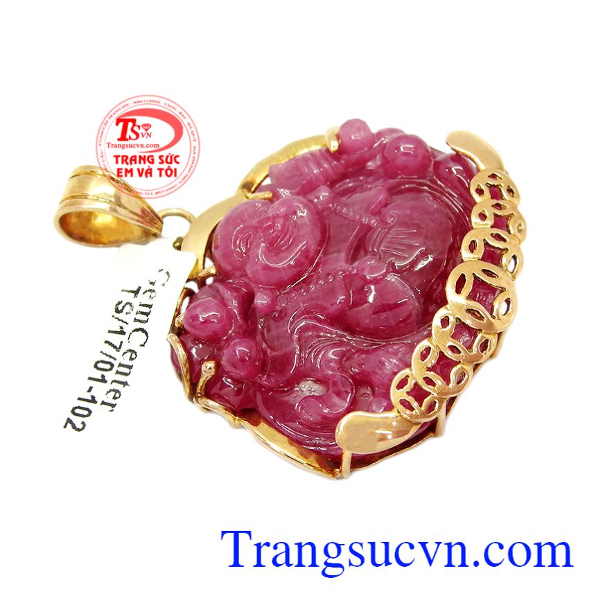 Mặt Phật Di Lặc Ruby thiên nhiên, Mặt Phật bọc vàng