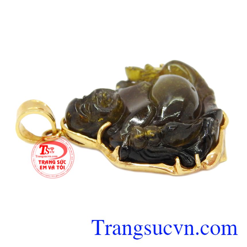  Mặt phật tumalin vàng, Mặt Phật bọc vàng