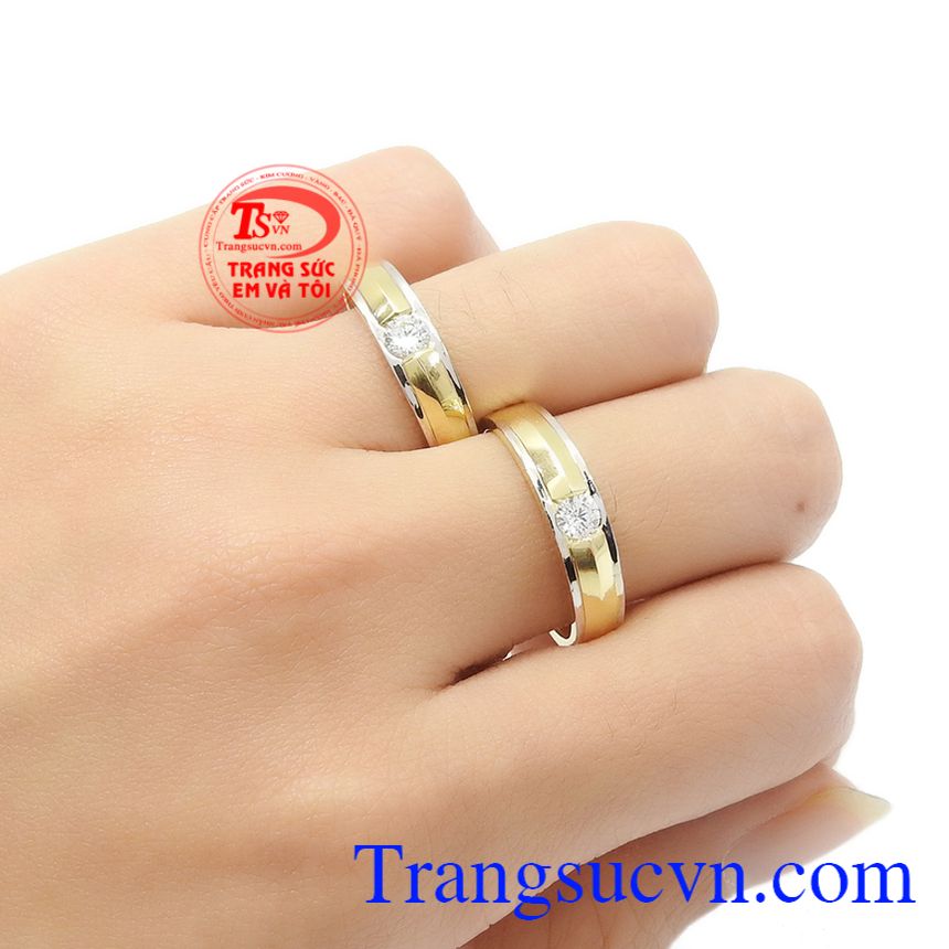 Nhẫn cưới 10k Korea son sắc,Nhẫn cưới vàng tây,Nhẫn cưới đẹp