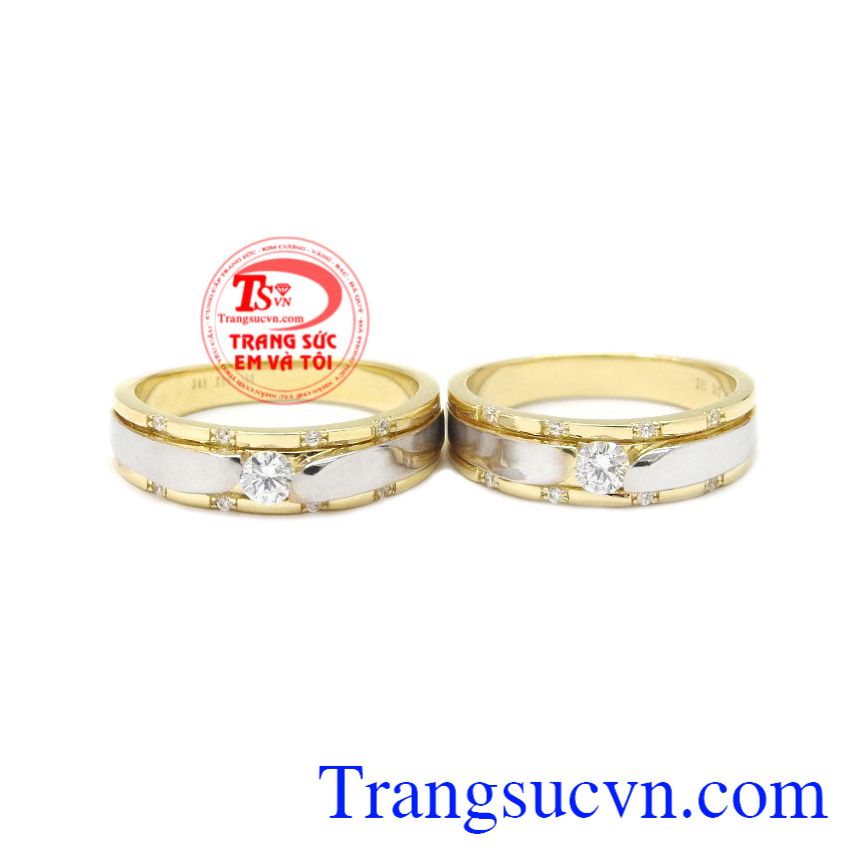 Nhẫn cưới vàng gắn kết, Nhẫn cưới vàng tây Nhẫn cưới vàng gắn kết, Nhẫn cưới vàng tây