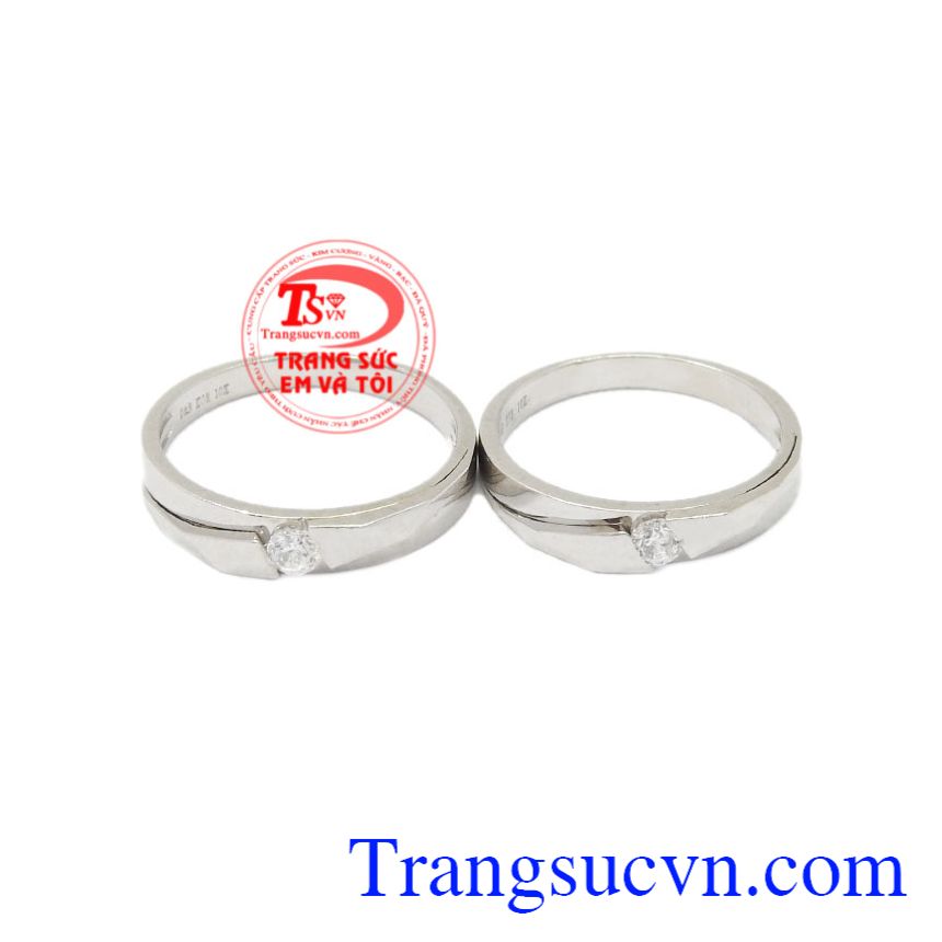 Nhẫn cưới vàng trắng xinh xắn, Nhẫn nữ vàng trắng