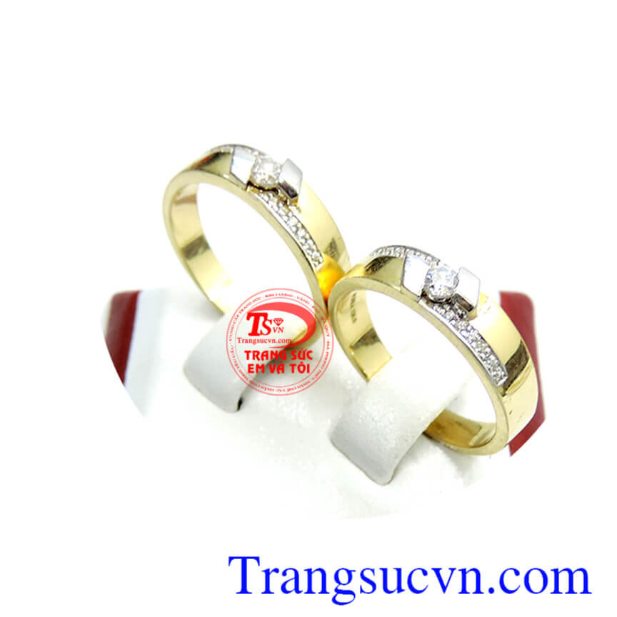 Nhẫn cưới về chung một nhà,Nhẫn cưới đẹp,Nhẫn cưới vàng tây