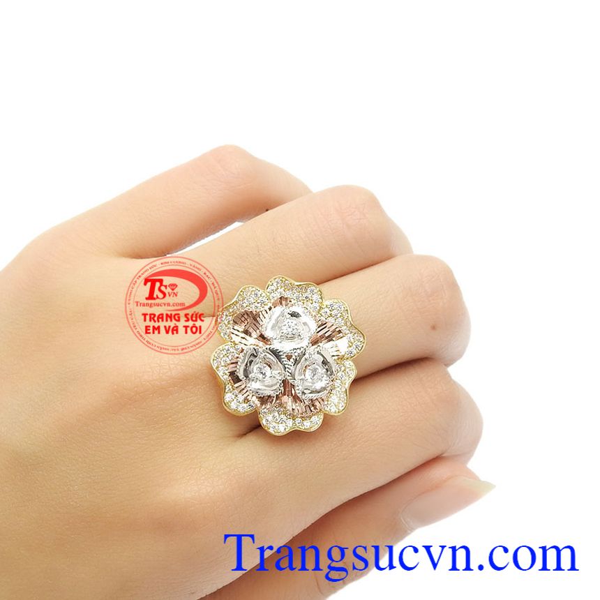  Nhẫn hoa vàng 10k phú quý, Nhẫn nữ vàng