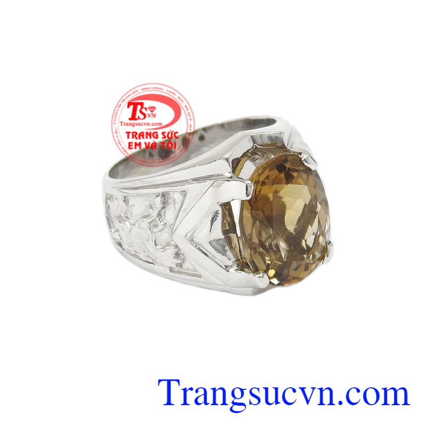 Nhẫn nam bạc thạch anh khói, Nhẫn nam bạc Nhẫn nam bạc thạch anh khói, Nhẫn nam bạc