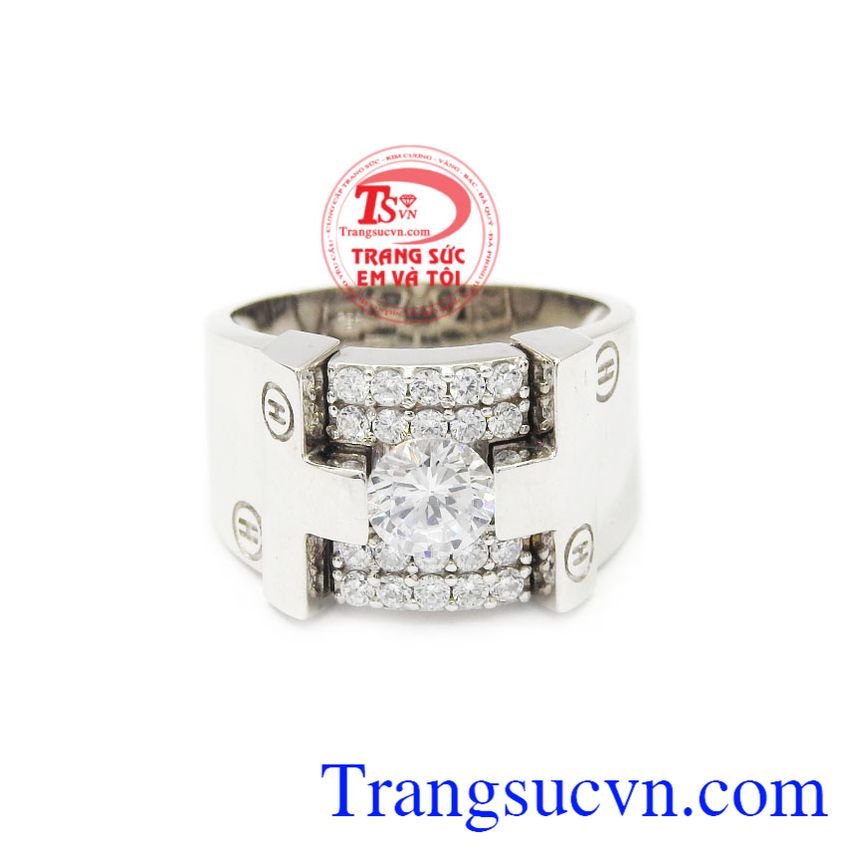 Nhẫn nam Korea chữ H, Nhẫn Vàng Trắng Nam