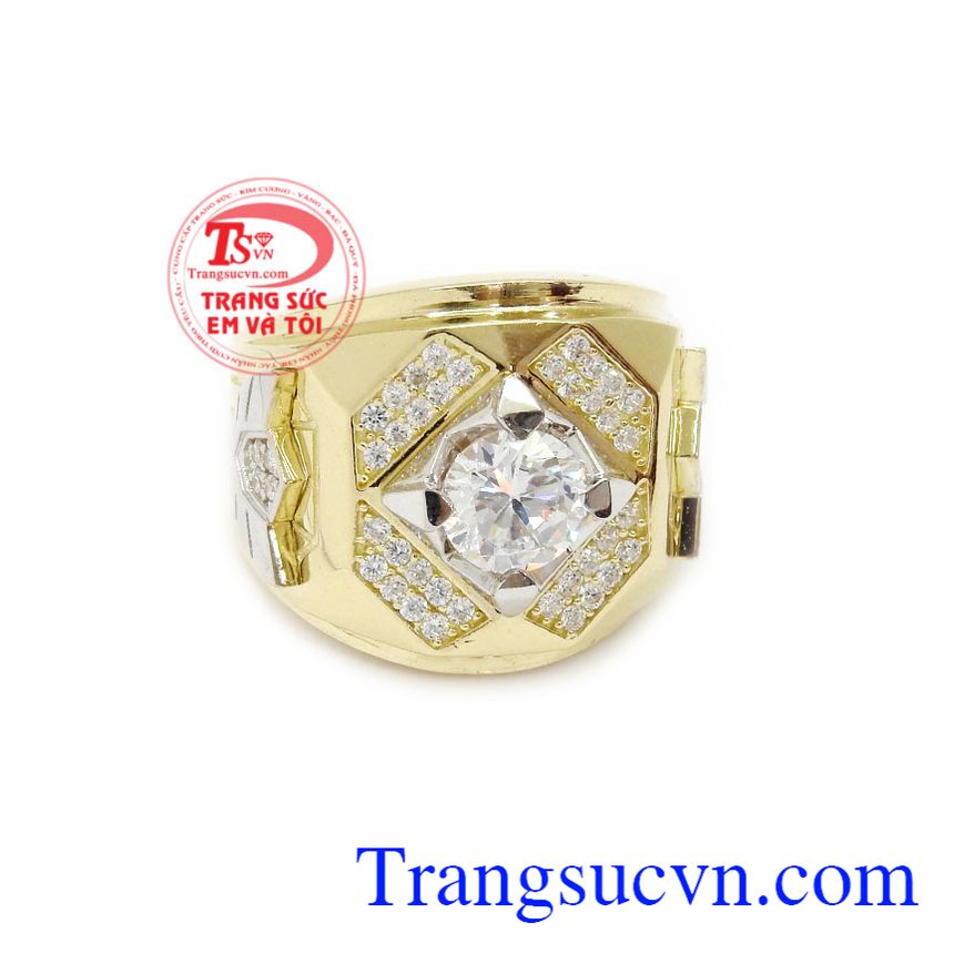 Nhẫn nam nhập khẩu Korea mạnh mẽ, Nhẫn Nam Vàng Tây