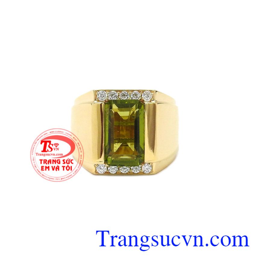 Nhẫn nam vàng peridot đẹp, Nhẫn nam peridot Nhẫn nam vàng peridot đẹp, Nhẫn nam peridot