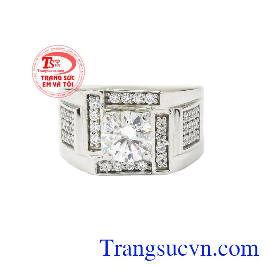 Nhẫn nam vàng trắng nổi bật, Nhẫn nam vàng trắng Nhẫn nam vàng trắng nổi bật, Nhẫn nam vàng trắng