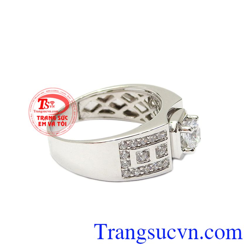 Nhẫn nam vàng trắng thành đạt, Nhẫn vàng trắng nam