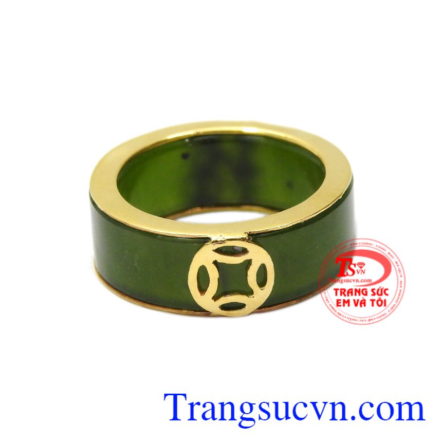 Nhẫn ngọc Nephrite chữ Phúc, Nhẫn ngọc rồng vàng