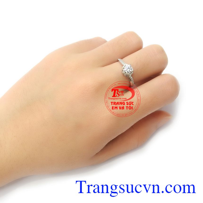 Nhẫn nữ Korea 10k đẹp,Nhẫn nữ vàng trắng,Nhẫn nữ đá quý