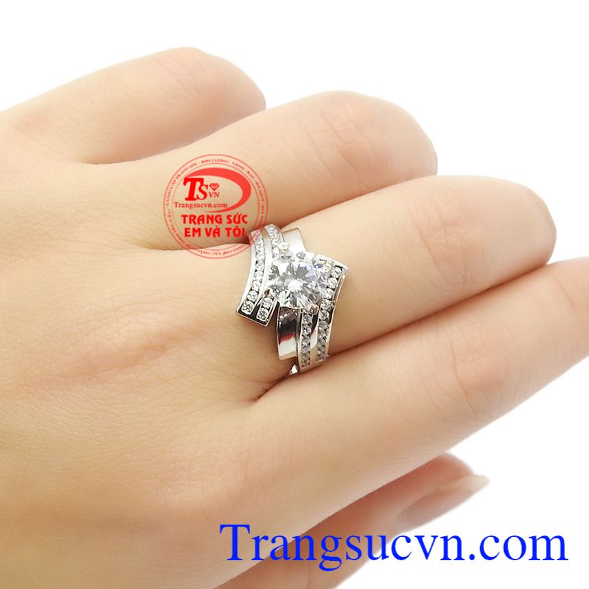 Nhẫn nữ Korea 10k nổi bật,Nhẫn nữ vàng trắng,Trang sức nữ