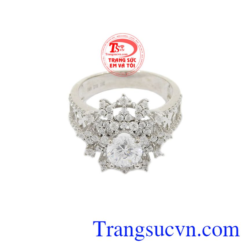 Nhẫn vàng trắng korea sang trọng, Nhẫn nữ vàng trắng