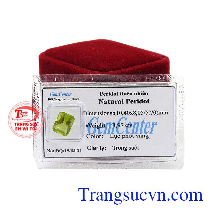 Viên Peridot ép vỉ đẹp, Đá Peridot