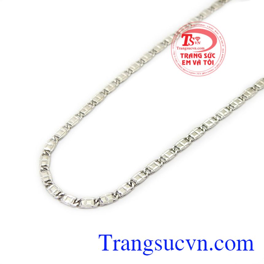 Vòng cổ vàng trắng nữ, Dây chuyền nữ Italy 10k