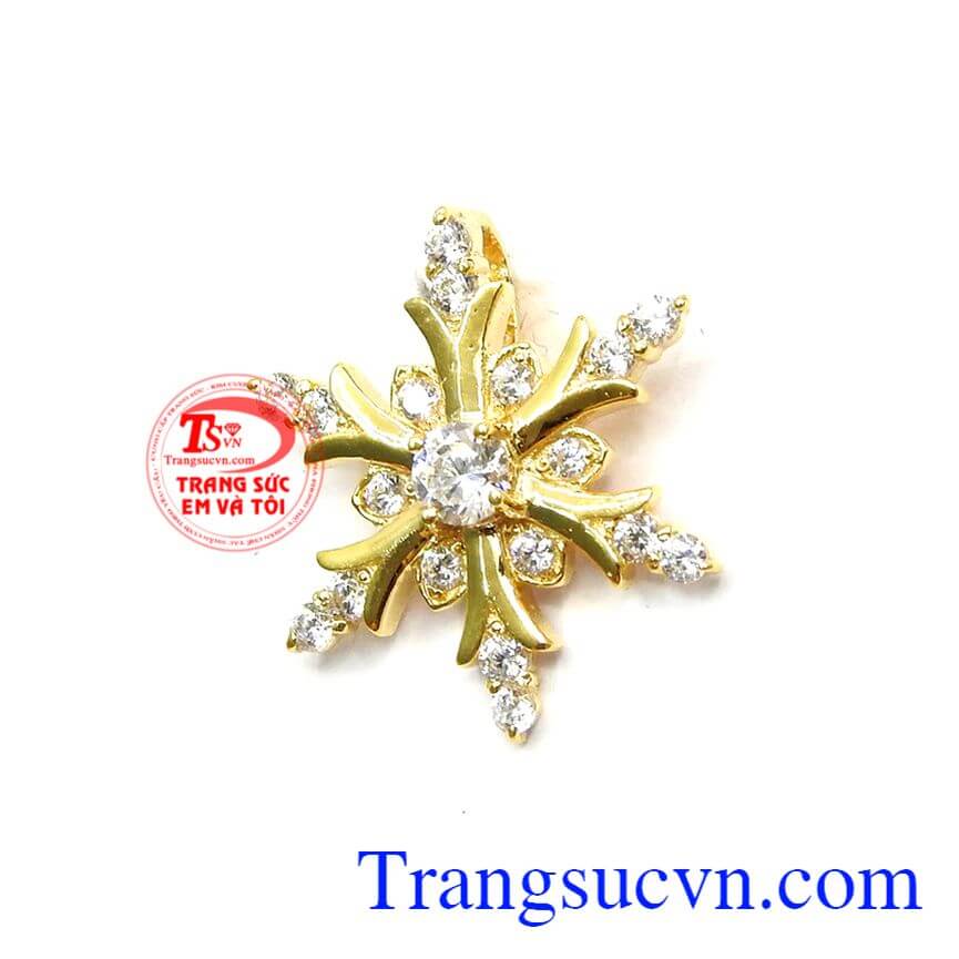 Bông tuyết vàng, Mặt dây vàng 10k, Mặt dây nữ thời trang.