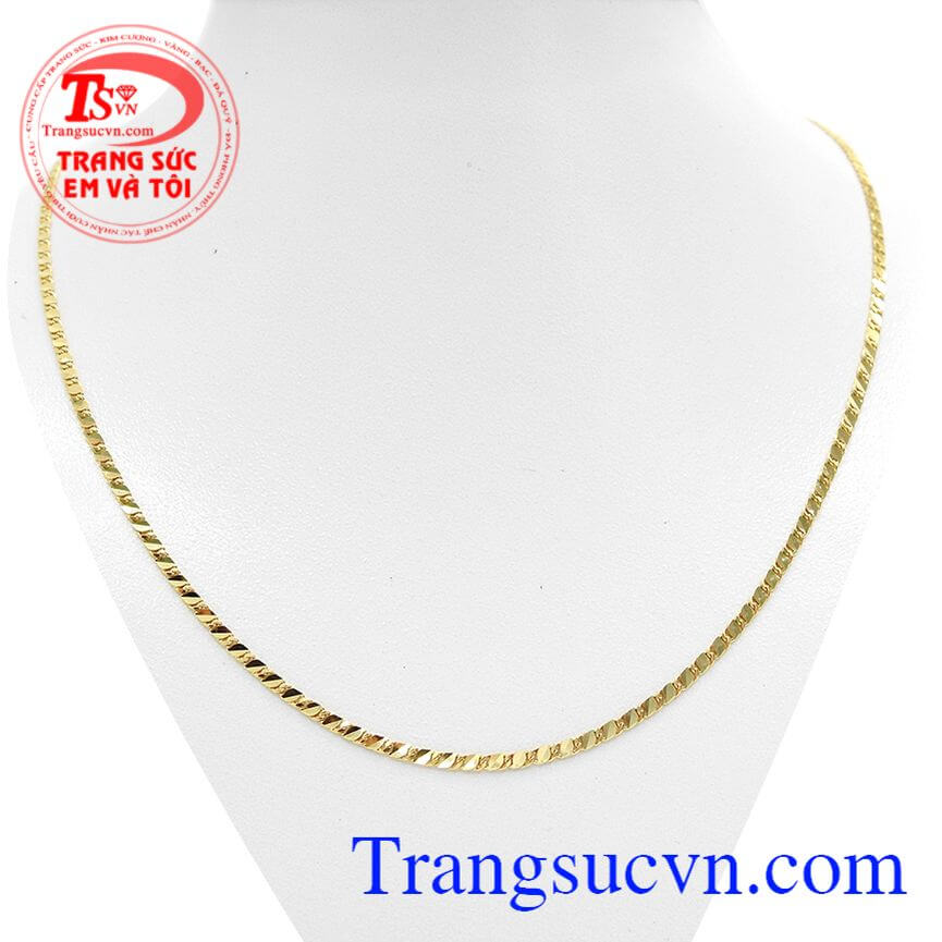Dây chuyền vàng 10k đẹp, Dây chuyền vàng thiết kế tinh xảo đến từng chi tiết,Dây chuyển mảnh các đường nét mềm mại