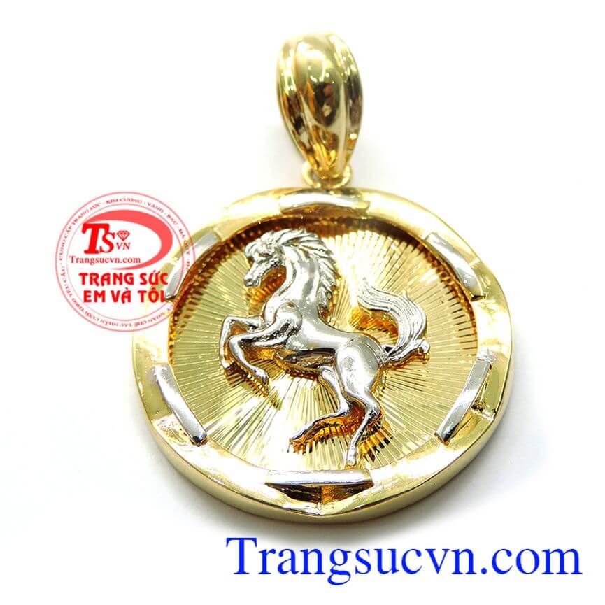 Mặt ngựa vàng, mặt dây chuyền vàng tây bền đẹp, bảo hành uy tín.