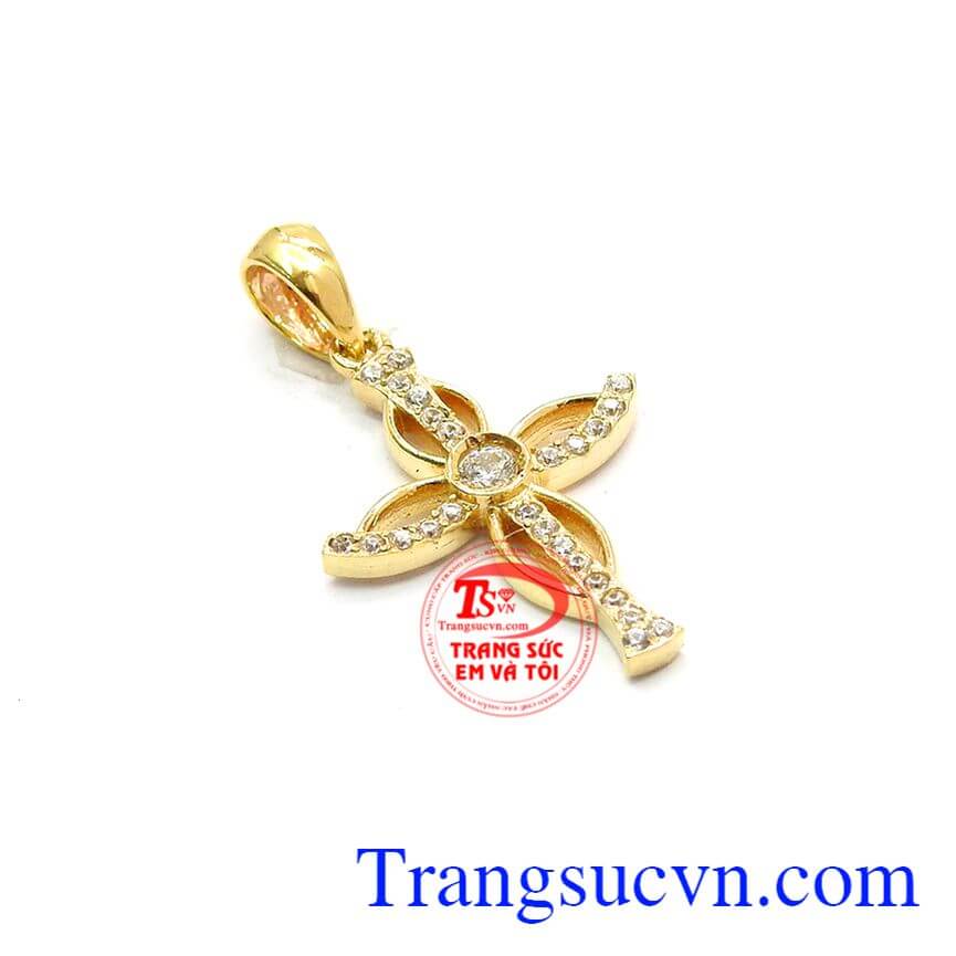 Mặt Thánh Gái Bình An, Mặt dây nữ, Mặt dây vàng 10k.