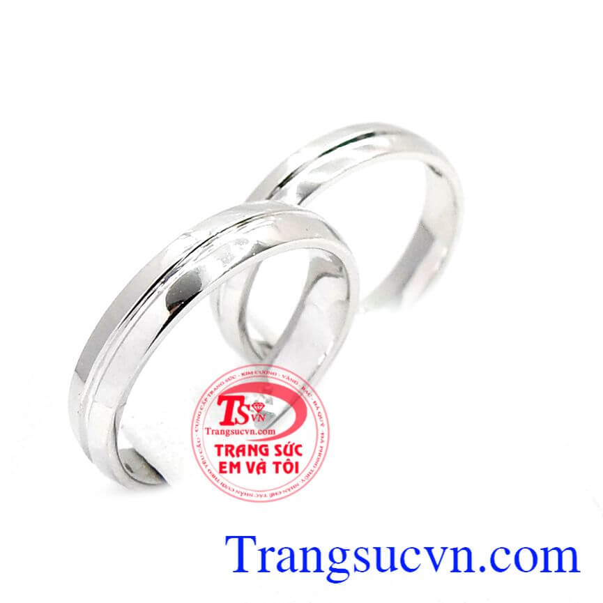 Nhẫn cưới trơn chỉ, Nhẫn cưới vàng trắng, Nhẫn cưới đẹp cho ngày hạnh phúc